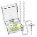  WHITE FIRST COMMUNION ROSARY (2 PC) 